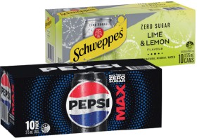 Pepsi-Solo-or-Schweppes-Infused-Natural-Water-10x375mL-Selected-Varieties on sale