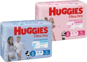 Huggies-Nappies-Ultra-Dry-1422-Pack-Infant-24-Pack-or-Newborn-28-Pack-Selected-Varieties on sale