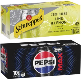 Pepsi%2C+Solo+or+Schweppes+Soft+Drink+or+Schweppes+Infused+Sparkling+Water+10x375mL