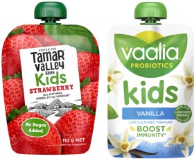 Tamar+Valley+Kids+Greek+Yoghurt+Pouch+110g+or+Vaalia+Kids+Yoghurt+Pouch+140g