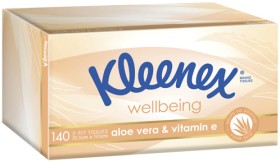 Kleenex-Wellbeing-Facial-Tissues-140-Pack-Selected-Varieties on sale