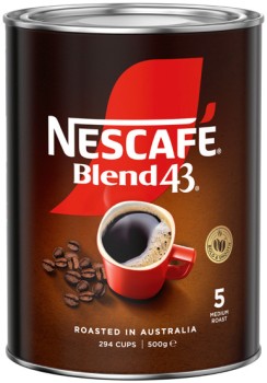 Nescaf-Blend-43-Original-or-Espresso-Instant-Coffee-500g on sale