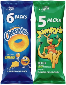 Cheezels-Jumpys-French-Fries-Thins-The-Natural-Chip-Co-Kettle-or-Chickadees-Multipack-5-6-Pack-Selected-Varieties on sale