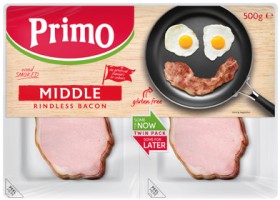 Primo+Middle+or+Short+Cut+Rindless+Bacon+Twin+Sized+500g