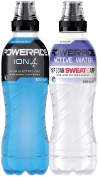 Powerade+or+Powerade+Active+Water+600mL+Selected+Varieties