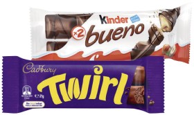 Kinder+Bueno+39-43g%2C+Cadbury+Medium+Bars+30%E2%80%9150g%2C+Roll+40%E2%80%9155g%2C+Fry%26rsquo%3Bs+Turkish+Delight+50g+or+Toblerone+50g+Selected+Varieties