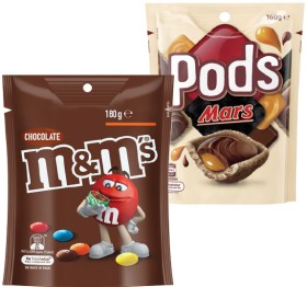 M%26amp%3BM%26rsquo%3Bs+120%E2%80%91180g%2C+Pods+160g%2C+Maltesers+120%E2%80%91140g%2C+Skittles+190%E2%80%91200g%2C+Skittles+Giants+132%E2%80%91170g+or+Skittles+Fruit+Cloudz+120g+Share+Pack+Selected+Varieties