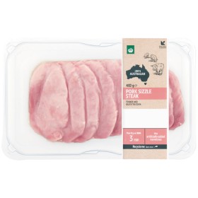 Woolworths+Australian+Pork+Sizzle+Steak+400g