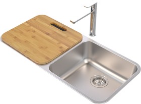 Caroma+Luna+Double+Bowl+and+Chopping+Board+Bundle