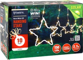 Lytworx+2.7m+LED+Solar+Hanging+Stars+Pack+of+10