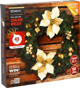 Lytworx+45cm+LED+Battery+Wreath+Garland