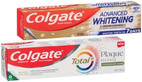 Colgate+Advanced+Whitening%2C+Total+Plaque+or+MaxFresh+Toothpaste+95-200g+or+Total+Plaque+Release+Mouthwash+500mL+Selected+Varieties