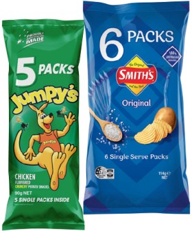 Smith%26rsquo%3Bs%2C+Jumpy%26rsquo%3Bs%2C+Grainwaves+or+Pringles+Multipack+5-6+Pack+Selected+Varieties