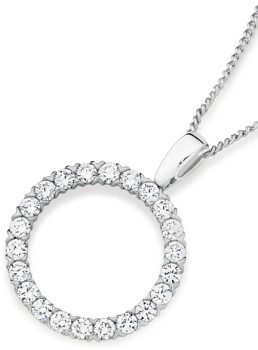 Alora+10ct+White+Gold+1+Carat+TW+Lab+Grown+Diamond+Circle+Pendant