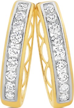 Alora-10ct-Gold-1-Carat-TW-Lab-Grown-Diamond-Huggie-Earrings on sale