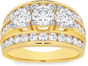 Alora-10ct-Gold-3-Carats-TW-Lab-Grown-Diamond-Three-Row-Trilogy-Band on sale