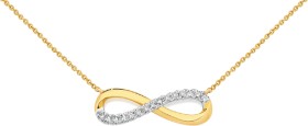 Exquisites+9ct+Gold+Diamond+Infinity+Necklet