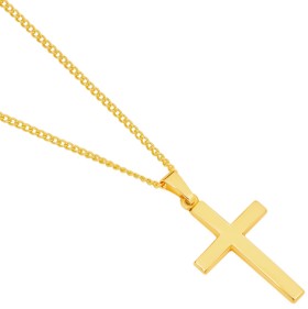 9ct+Gold+Polished+Cross+Pendant