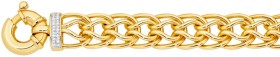 9ct-Gold-20cm-Solid-Diamond-Set-Bolt-Ring-Bracelet on sale