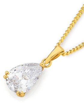 9ct+Gold+Cubic+Zirconia+Pendant