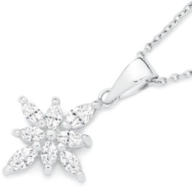 Sterling+Silver+Multi+Cubic+Zirconia+Star+Pendant