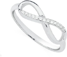 Sterling+Silver+Cubic+Zirconia+Infinity+Ring