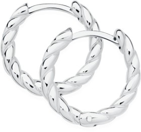 Sterling+Silver+15mm+Polished+Twist+Huggies