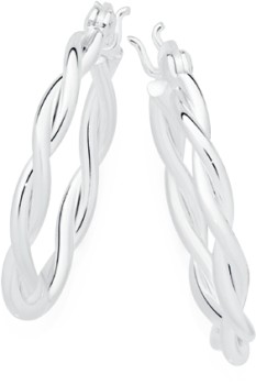 Sterling+Silver+Twist+Tube+Hoop+Earrings