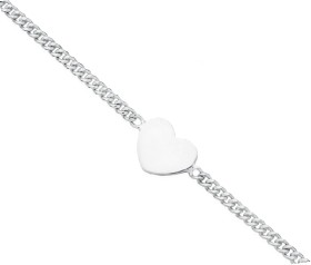 Sterling+Silver+Heart+Plate+Curb+Bracelet