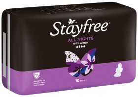 Stayfree+All+Nights+with+Wings+Pads+10+Pack