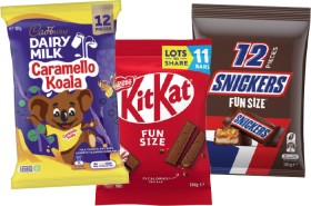 Cadbury+120-180g+Share+Packs%2C+Nestle+154-158g%2C+Mars+132-192g%2C+M%26amp%3BM%26rsquo%3Bs+148g%2C+Skittles+180g+or+Smarties+127g+Fun+Size+Bags+Selected+Varieties