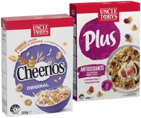 Uncle+Tobys+Plus+410-435g+or+Cheerios+320g+Cereal+Selected+Varieties