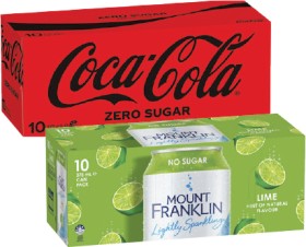 Coca-Cola+Soft+Drink+or+Mt+Franklin+Sparkling+Water+10x375mL