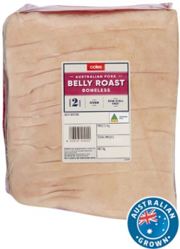 Coles-Australian-Pork-Belly-Roast-Boneless on sale