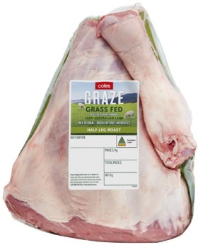 Coles-GRAZE-Lamb-Half-Leg-Roast on sale