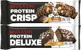 Musashi+Crisp+or+Deluxe+Protein+Bar+60g