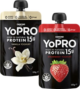 Danone-YoPRO-Protein-Yoghurt-Pouch-150g on sale