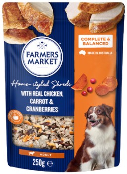 Farmers-Market-Home-Styled-Shreds-Dog-Food-250g on sale