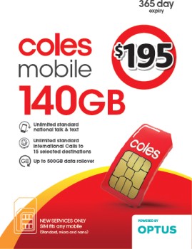 Coles+Mobile+%24195+Prepaid+SIM+Kit