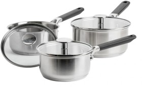 KitchenAid+3pc+Classic+Stainless+Steel+Saucepan+Set