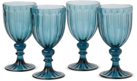 Heritage+Avalon+Wine+Glass+in+Blue+Set+of+4