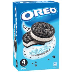 Oreo+Ice+Cream+Cones%2C+Ice+Cream+Sandwiches+or+Kit+Kat+Ice+Cream+Sticks+360-540ml+Pk+4+%26ndash%3B+Excludes+Oreo+Choc+Top+Ice+Cream+Cones+400ml+Pk+4