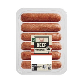 Woolworths-Beef-Sausages-505g-Pk-6 on sale