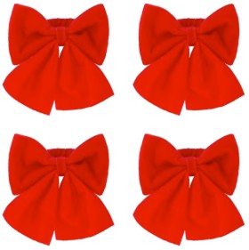 4+Pack+Red+Bow+Napkin+Rings