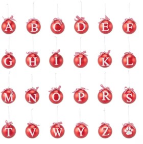 Letter-Bauble-Assorted on sale