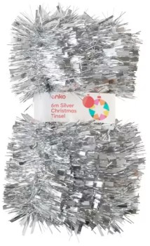 6m-Silver-Look-Christmas-Tinsel on sale