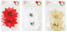 2+Pack+Poinsettia+Clips+-+Assorted