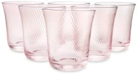 6-Pink-Swirl-Stemless-Glasses on sale