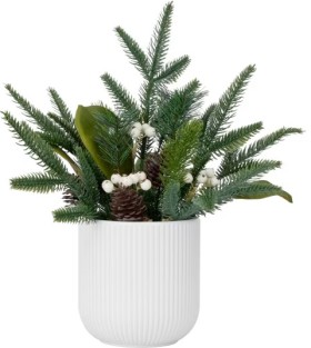 Artificial+Foliage+in+White+Pot