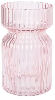 Small+Pink+Ribbed+Vase